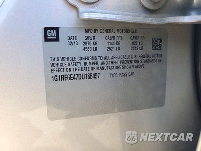 Zdjęcie 12 z 12 samochodu: 2013 CHEVROLET VOLT VIN:1G1RE6E47DU135457 - miniatura