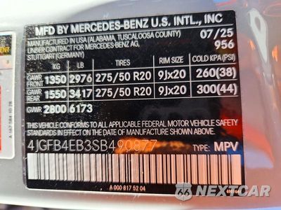 Zdjęcie 12 z 12 samochodu: 2025 MERCEDES-BENZ GLE 350 VIN:4JGFB4EB3SB490877 - miniatura