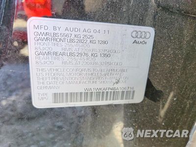 Zdjęcie 12 z 12 samochodu: 2011 AUDI Q5 PRESTIGE VIN:WA1WKAFP4BA106716 - miniatura