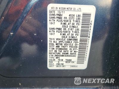 Zdjęcie 13 z 13 samochodu: 2012 NISSAN ROGUE S VIN:JN8AS5MV3CW384492 - miniatura