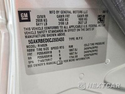 Zdjęcie 14 z 14 samochodu: 2012 BUICK ENCLAVE VIN:5GAKRBED6CJ393430 - miniatura