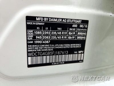 Zdjęcie 13 z 13 samochodu: 2015 MERCEDES-BENZ GLA 250 4MATIC VIN:WDCTG4GB5FJ187613 - miniatura