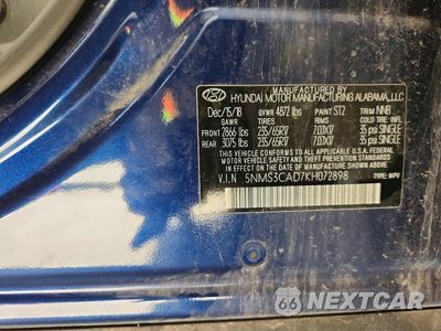 Zdjęcie 14 z 14 samochodu: 2019 HYUNDAI SANTA FE SEL 2.4L VIN:5NMS3CAD7KH072898 - miniatura