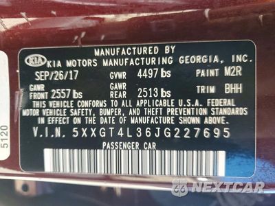 Zdjęcie 12 z 12 samochodu: 2018 KIA OPTIMA LX VIN:5XXGT4L36JG227695 - miniatura