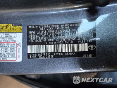 Zdjęcie 12 z 12 samochodu: 2007 TOYOTA CAMRY LE VIN:4T1BE46K57U114360 - miniatura