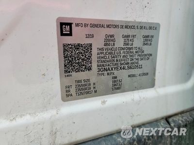 Zdjęcie 13 z 13 samochodu: 2020 CHEVROLET EQUINOX PREMIER VIN:3GNAXYEX4LS610511 - miniatura