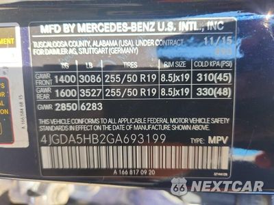 Zdjęcie 13 z 13 samochodu: 2016 MERCEDES-BENZ GLE 350 4MATIC VIN:4JGDA5HB2GA693199 - miniatura