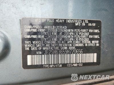 Zdjęcie 13 z 13 samochodu: 2009 SUBARU FORESTER 2.5X PREMIUM VIN:JF2SH63659H720656 - miniatura