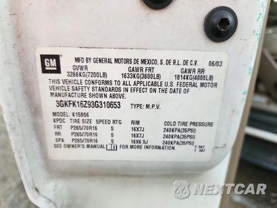Zdjęcie 14 z 14 samochodu: 2003 GMC YUKON XL K1500 VIN:3GKFK16Z93G310653 - miniatura