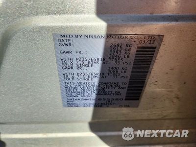 Zdjęcie 13 z 13 samochodu: 2013 NISSAN PATHFINDER S VIN:5N1AR2MM3DC655580 - miniatura