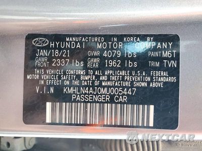 Zdjęcie 13 z 13 samochodu: 2021 HYUNDAI ELANTRA LIMITED VIN:KMHLN4AJ0MU005447 - miniatura