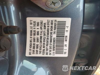 Zdjęcie 13 z 13 samochodu: 2012 HONDA CIVIC LX VIN:19XFB2F57CE380274 - miniatura