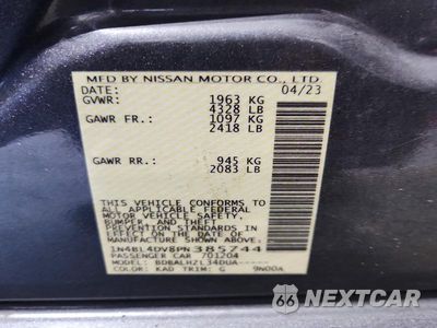 Zdjęcie 12 z 12 samochodu: 2023 NISSAN ALTIMA SV VIN:1N4BL4DV8PN385744 - miniatura