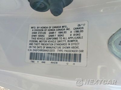 Zdjęcie 12 z 12 samochodu: 2017 HONDA CIVIC LX VIN:2HGFC4B55HH312373 - miniatura