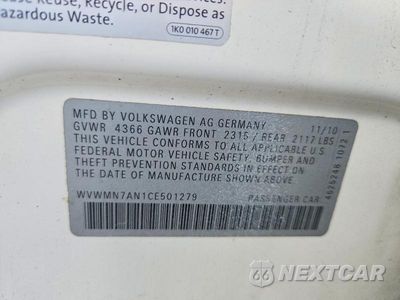 Zdjęcie 12 z 12 samochodu: 2012 VOLKSWAGEN CC SPORT VIN:WVWMN7AN1CE501279 - miniatura