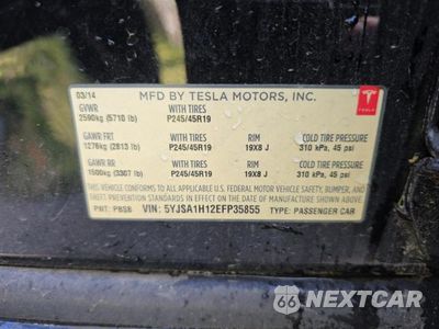 Zdjęcie 10 z 10 samochodu: 2014 TESLA MODEL S VIN:5YJSA1H12EFP35855 - miniatura