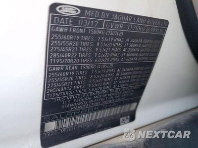 Zdjęcie 13 z 13 samochodu: 2017 LAND ROVER DISCOVERY HSE VIN:SALRRBBK3HA010785 - miniatura
