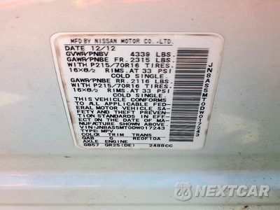 Zdjęcie 13 z 13 samochodu: 2013 NISSAN ROGUE S VIN:JN8AS5MT0DW017243 - miniatura