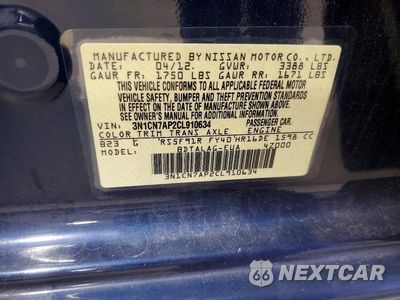 Zdjęcie 12 z 12 samochodu: 2012 NISSAN VERSA 1.6 S VIN:3N1CN7AP2CL910634 - miniatura