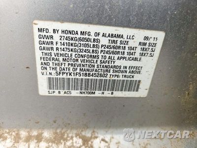 Zdjęcie 12 z 12 samochodu: 2011 HONDA RIDGELINE RTL VIN:5FPYK1F51BB452802 - miniatura