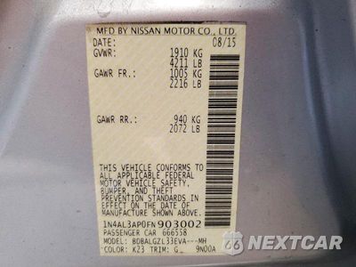 Zdjęcie 12 z 12 samochodu: 2015 NISSAN ALTIMA 2.5 S VIN:1N4AL3AP0FN903002 - miniatura