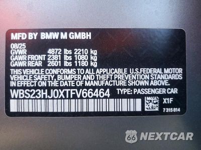 Zdjęcie 12 z 12 samochodu: 2026 BMW M3 COMPETITION VIN:WBS23HJ0XTFV66464 - miniatura