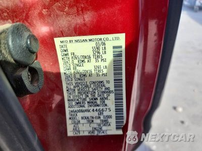 Zdjęcie 12 z 12 samochodu: 2006 NISSAN FRONTIER SE VIN:1N6AD06U46C446675 - miniatura