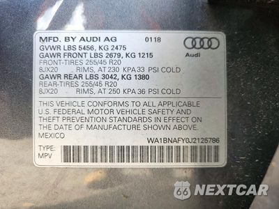 Zdjęcie 13 z 13 samochodu: 2018 AUDI Q5 PREMIUM PLUS VIN:WA1BNAFY0J2125786 - miniatura