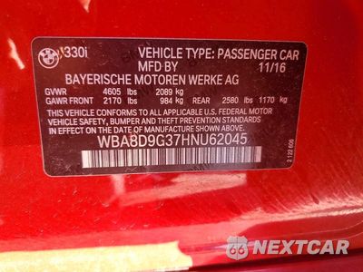 Zdjęcie 12 z 12 samochodu: 2017 BMW 330 XI VIN:WBA8D9G37HNU62045 - miniatura