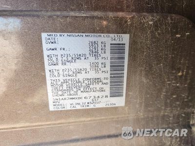 Zdjęcie 12 z 12 samochodu: 2013 NISSAN PATHFINDER S VIN:5N1AR2MMXDC673428 - miniatura