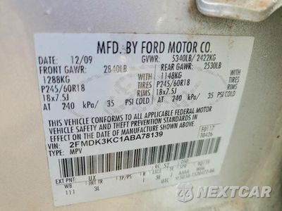 Zdjęcie 13 z 13 samochodu: 2010 FORD EDGE LIMITED VIN:2FMDK3KC1ABA78139 - miniatura