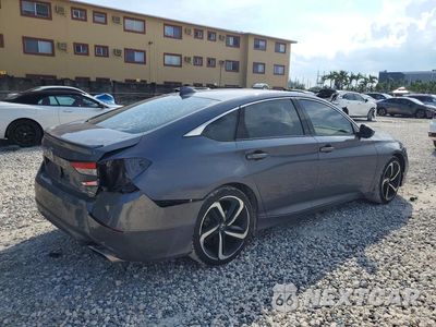 Trzecie zdjęcie samochodu z tyłu: 2019 HONDA ACCORD SPORT VIN:1HGCV1F30KA048201 - miniatura