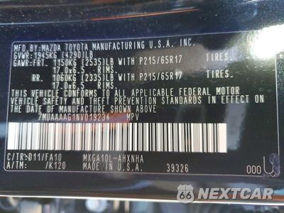 Zdjęcie 14 z 14 samochodu: 2022 TOYOTA COROLLA CROSS L VIN:7MUAAAAG1NV019234 - miniatura