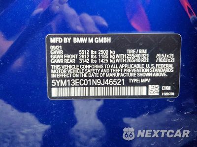 Zdjęcie 13 z 13 samochodu: 2022 BMW X3 M VIN:5YM13EC01N9J46521 - miniatura