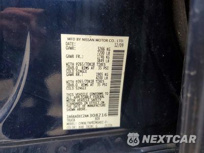 Zdjęcie 12 z 12 samochodu: 2010 NISSAN TITAN SE VIN:1N6BA0EC2AN308216 - miniatura