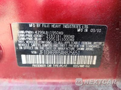 Zdjęcie 12 z 12 samochodu: 2010 SUBARU IMPREZA 2.5I PREMIUM VIN:JF1GH6B65AH825651 - miniatura