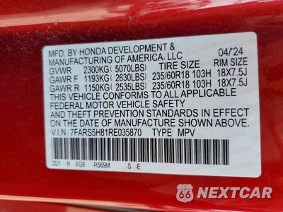 Zdjęcie 12 z 12 samochodu: 2024 HONDA CR-V SPORT-L VIN:7FARS5H81RE035870 - miniatura