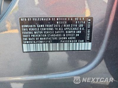 Zdjęcie 12 z 12 samochodu: 2014 VOLKSWAGEN JETTA BASE VIN:3VW2K7AJ1EM412187 - miniatura