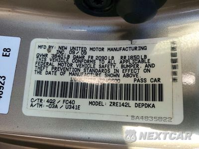 Zdjęcie 13 z 13 samochodu: 2010 TOYOTA COROLLA LE VIN:1NXBU4EE8AZ249600 - miniatura