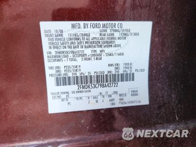Zdjęcie 13 z 13 samochodu: 2009 FORD FLEX LIMITED VIN:2FMDK53C79BA42722 - miniatura