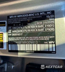 Zdjęcie 10 z 14 samochodu: 2021 MERCEDES-BENZ GLE 350 4MATIC VIN:4JGFB4KB1MA309613 - miniatura