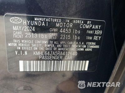Zdjęcie 12 z 12 samochodu: 2024 HYUNDAI SONATA SEL VIN:KMHL64JA5RA412640 - miniatura