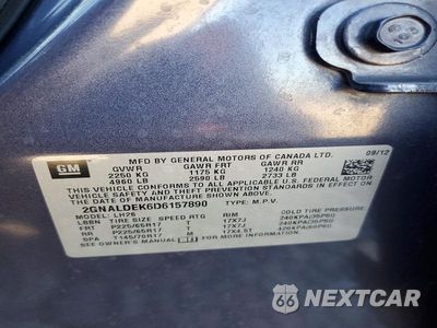 Zdjęcie 13 z 13 samochodu: 2013 CHEVROLET EQUINOX LT VIN:2GNALDEK6D6157890 - miniatura