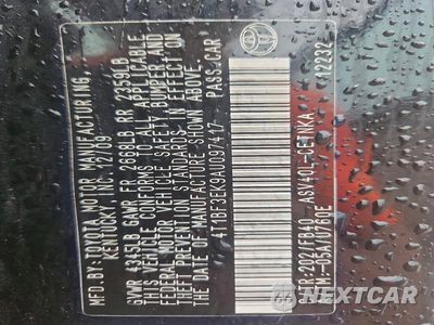 Zdjęcie 12 z 12 samochodu: 2010 TOYOTA CAMRY LE VIN:4T1BF3EK9AU097417 - miniatura