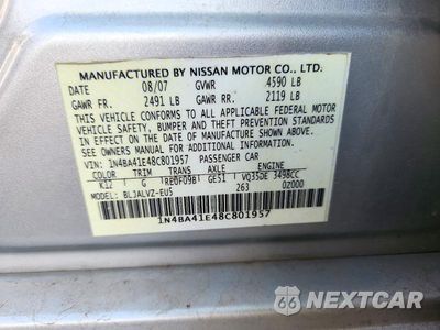 Zdjęcie 13 z 13 samochodu: 2008 NISSAN MAXIMA 3.5 SE VIN:1N4BA41E48C801957 - miniatura