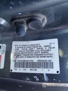 Zdjęcie 13 z 13 samochodu: 2012 HONDA CIVIC EX VIN:2HGFG3B83CH517434 - miniatura