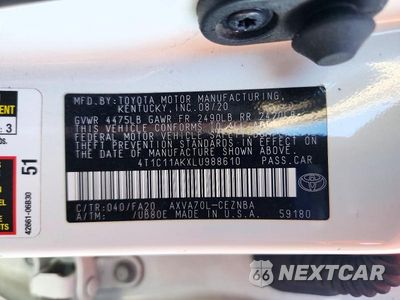 Zdjęcie 12 z 12 samochodu: 2020 TOYOTA CAMRY LE VIN:4T1C11AKXLU988610 - miniatura