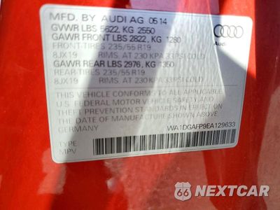Zdjęcie 13 z 13 samochodu: 2014 AUDI Q5 PREMIUM PLUS VIN:WA1DGAFP9EA129633 - miniatura
