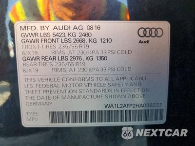 Zdjęcie 14 z 14 samochodu: 2017 AUDI Q5 PREMIUM PLUS VIN:WA1L2AFP2HA039237 - miniatura