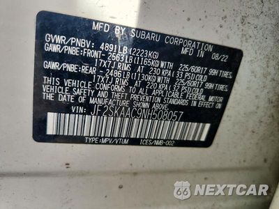 Zdjęcie 12 z 12 samochodu: 2022 SUBARU FORESTER VIN:JF2SKAAC9NH508057 - miniatura